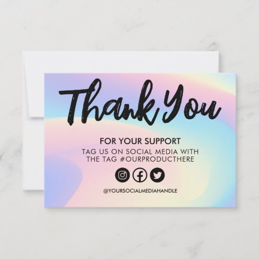 パステルレインボーウォーターカラーサンキューメディアインサート (正面)