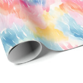 パステルレインボーウォーターカラー抽象芸術 ラッピングペーパー (ロールコーナー)