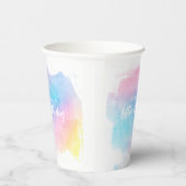パステルレインボーウォーターカラー誕生日 紙コップ (右)