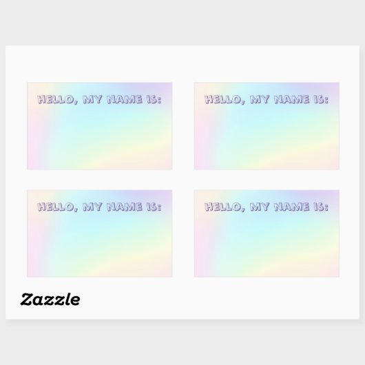 パステルレインボーエステティックバースデーパーティナメタグ 長方形シール (シート)