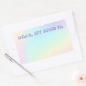 パステルレインボーエステティックバースデーパーティナメタグ 長方形シール (封筒)