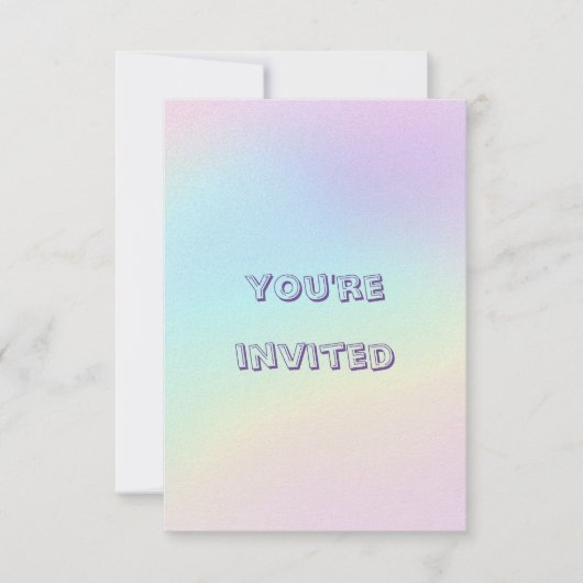 パステルレインボーエステティックバースデーパーティー 招待状 (正面)