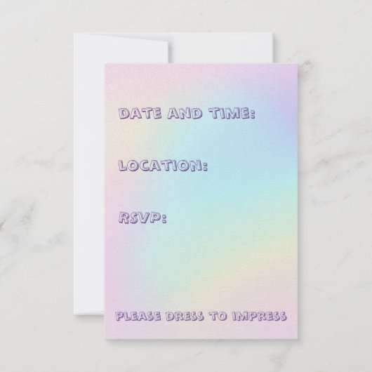 パステルレインボーエステティックバースデーパーティー 招待状 (裏面)