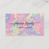 パステルレインボーオパルアンド金ゴールドグリッター 名刺 (正面)