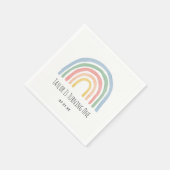 パステルレインボーオブおもしろいファースト誕生日ナプキンス スタンダードカクテルナプキン (角)
