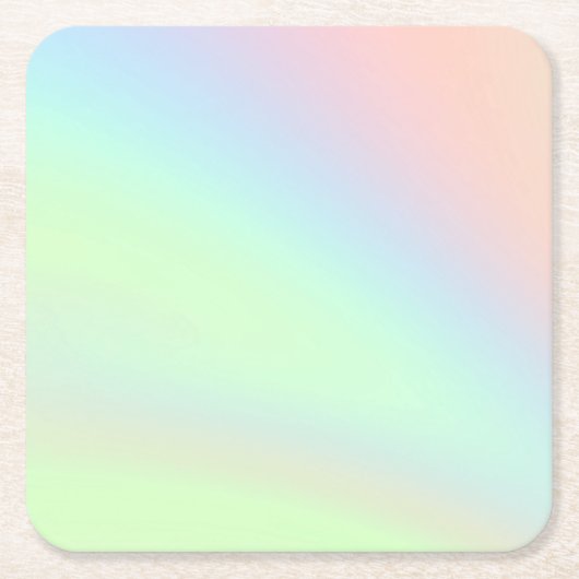 パステルレインボーオブカラー スクエアペーパーコースター (正面)