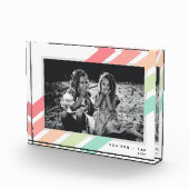 パステルレインボーカスタムパーソナライズされたン名ギフト フォトブロック (右)