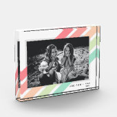 パステルレインボーカスタムパーソナライズされたン名ギフト フォトブロック (左)