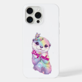 パステルレインボーカッコウアザラシ Stay Calm フローラルケース iPhone 15 Pro Maxケース