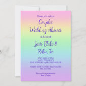 パステルレインボーカップルのウェディングシャワー招待状 招待状 (正面)