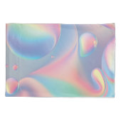 パステルレインボーカップル名と日付標準サイズ 枕カバー (裏面)