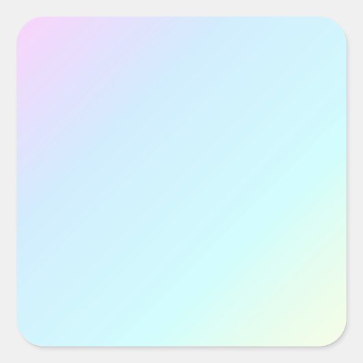 パステルレインボーカラフルグラデーション背景壁 スクエアシール (正面)