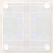 パステルレインボーカラフルジオメトリック ガラスコースター (裏面)