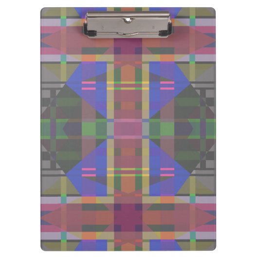 パステルレインボーカラフルジオメトリック クリップボード (正面)