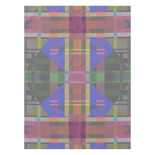 パステルレインボーカラフルジオメトリック テーブルクロス (正面)