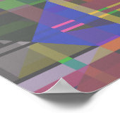 パステルレインボーカラフルジオメトリック ポスター (角)