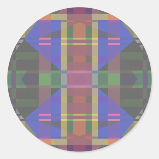 パステルレインボーカラフルジオメトリック ラウンドシール (正面)