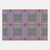 パステルレインボーカラフルジオメトリック ラッピングペーパーシート (正面3)