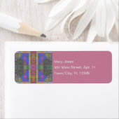 パステルレインボーカラフルジオメトリック ラベル (インサイチュ)