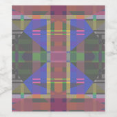 パステルレインボーカラフルジオメトリック ワインラベル (シングルラベル)