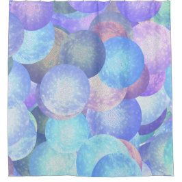 パステルレインボーカラーのディスコボール – 3D光学 シャワーカーテン