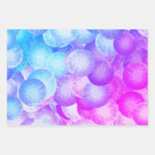 パステルレインボーカラーのディスコボール – 3D光学 ラッピングペーパーシート (正面3)