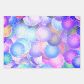 パステルレインボーカラーのディスコボール – 3D光学 ラッピングペーパーシート (正面2)