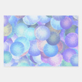 パステルレインボーカラーのディスコボール – 3D光学 ラッピングペーパーシート (正面)