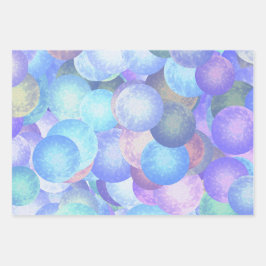 パステルレインボーカラーのディスコボール – 3D光学 ラッピングペーパーシート