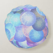 パステルレインボーカラーの泡 – ラウンドクッション (裏面)