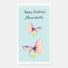 パステルレインボーカラーの繊細なピンクの蝶