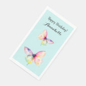 パステルレインボーカラーの繊細なピンクの蝶 (コーナー)
