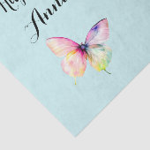 パステルレインボーカラーの繊細なピンクの蝶 薄葉紙 (詳細)