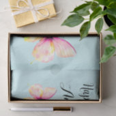 パステルレインボーカラーの繊細なピンクの蝶 薄葉紙 (ギフト)