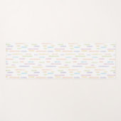 パステルレインボーカラーインクイージラウンドラインパターン ヨガマット (正面(横))