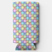 パステルレインボーカラーパズル幾何学模様 スリム缶クーラー (裏面)