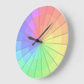 パステルレインボーカラーホイールアーティストクロック ラージ壁時計 (傾斜)