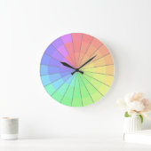 パステルレインボーカラーホイールアーティストクロック ラージ壁時計 (ホーム)