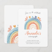 パステルレインボーガールズバースデーパーティーの招待 (正面/裏面)