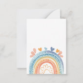 パステルレインボーガールズバースデーパーティーの招待 ノートカード (裏面)
