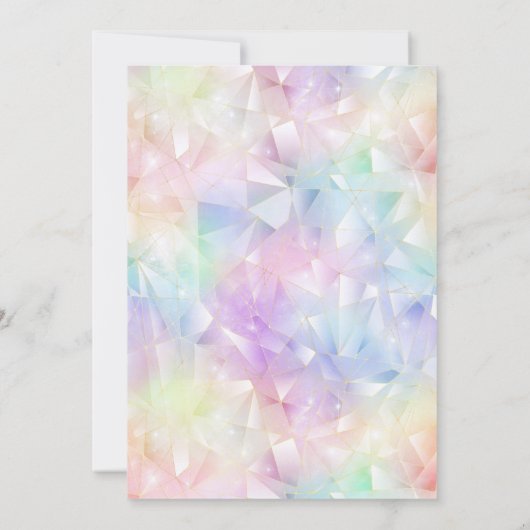 パステルレインボーガール1stバースデージオメト縁どリ 招待状 (裏面)