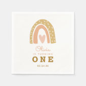 パステルレインボーガール1st誕生日パーティー スタンダードカクテルナプキン (正面)