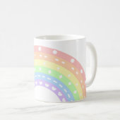 パステルレインボーキッズネームマグカップ – ガールズパーソナライズされた コーヒーマグカップ (正面右)