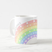 パステルレインボーキッズネームマグカップ – ガールズパーソナライズされた コーヒーマグカップ (正面左)