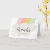パステルレインボークラウドキッズサンキュー カード (黄色い花)