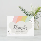 パステルレインボークラウド子供の誕生日サンキューユー カード (スタンド正面)