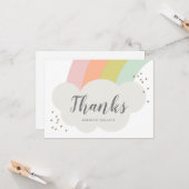 パステルレインボークラウド子供の誕生日サンキューユー カード (正面/裏面インサイチュ)
