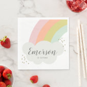 パステルレインボークラウド子供の誕生日 スタンダードランチョンナプキン (インサイチュ)