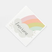 パステルレインボークラウド子供の誕生日 スタンダードランチョンナプキン (角)
