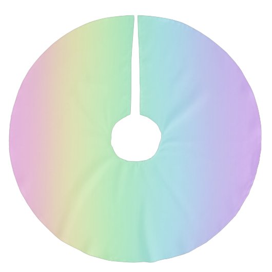 パステルレインボークリスマスツリー ブラッシュドポリエステルツリースカート (正面)